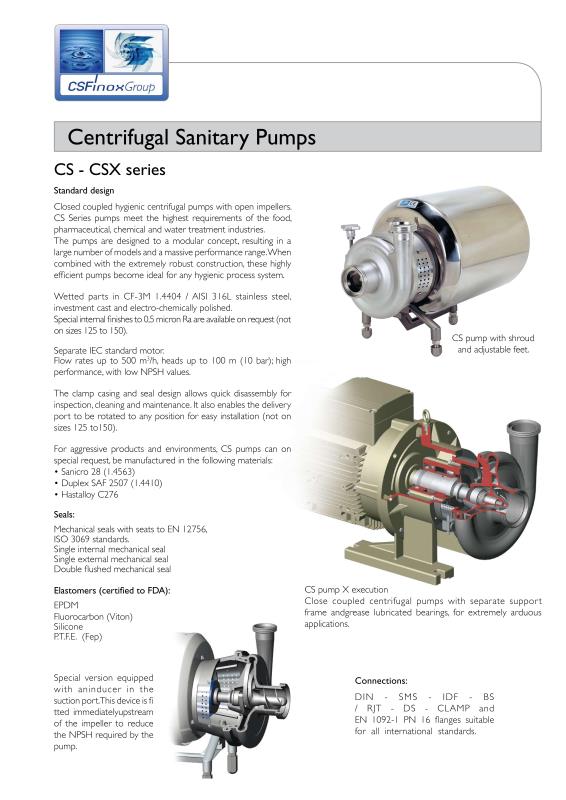 Selbstansaugende Pumpen - CSF Inox Spa - PDF Katalog